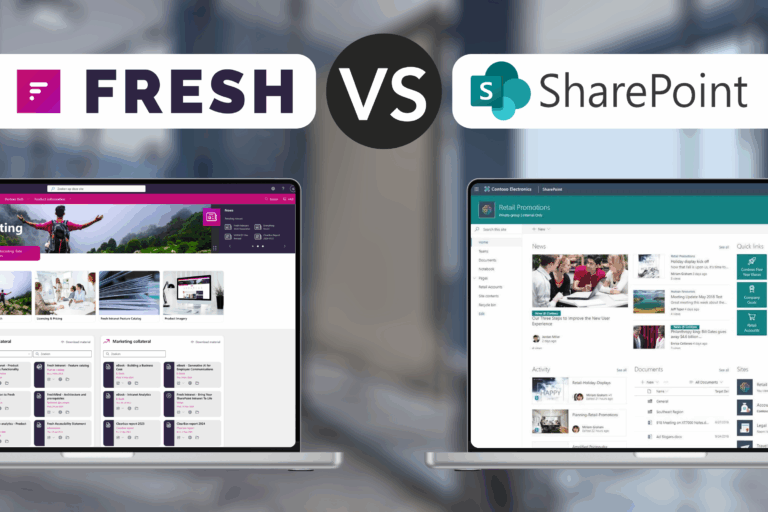 Standaard SharePoint vs. Fresh Intranet